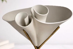 Antique Style <b>Gold</b> Stand Base White Decorative Bowl Ideal For Entryway <b>Table</b> Living Room And Bedroom Home Decor From India - Product Image 4