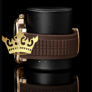 Reloj de Lujo para Hombre, Diseño en Oro Rosa y Marrón, con Incrustaciones de Moissanita - Product Image 3