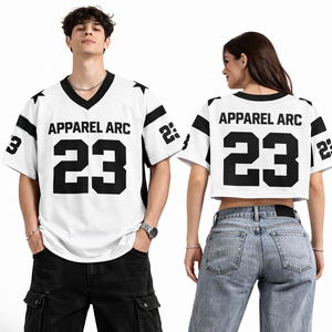 Camiseta de Fútbol Oversize Negra y Blanca 23 Unisex de Malla Estilo Universitario Urbano Personalizable para Equipos USA - Product Image 2