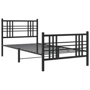 Base de Cama Doble de Acero Negro, Diseño Rectangular Tradicional, Serie de Camas Metálicas - Product Image 2