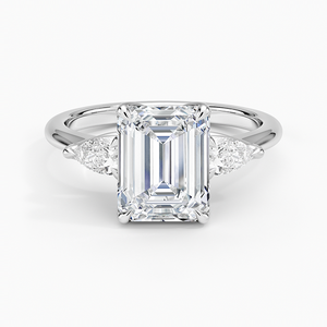 BOJ <b>Ring</b> 077 <b>Emerald</b> Cut 925 <b>Silver</b> Halo Prong Stone Solitaire Diamond <b>Ring</b> 2ct D Color VVS1 Moissanite GRA Certified Low Price - Product Image 1