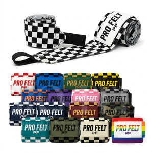 Whole <b>Sale</b> Top Quality Cotton Elastic Wrist Wraps <b>for</b> Weightlifting Gym Training Powerlifting Support Checkerboard Design Straps - Product Image 1