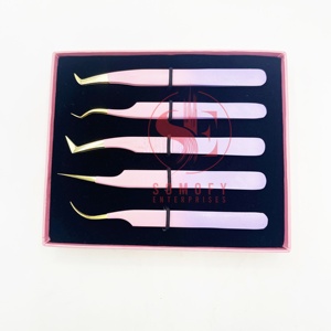 Haute qualité en acier inoxydable 90 degrés Volume extension de cils pince à épiler résultats optimaux beauté fibre applicateur incurvé - Product Image 2