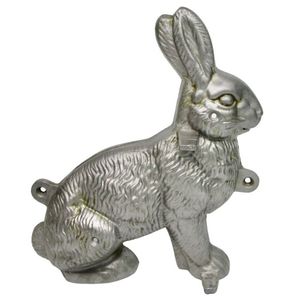 Sculptural cast aluminium bunny statue refined wildlife <b>art</b> <b>object</b> created for decorative tabletop and console displays - Product Image 6