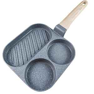 Ensemble de poêles en fonte avec revêtement en acier inoxydable antiadhésif, résistant à la chaleur, compatible induction, poignée en plastique, capacité 1-2L, cuisine - Product Image 3