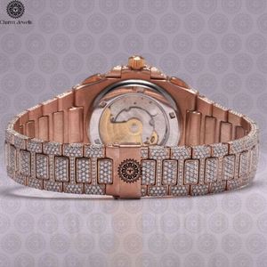 Montre Tonneau de luxe pour femme Charm Jewells en acier inoxydable 40 mm avec lunette sertie de diamants, mouvement à quartz analogique, fermoir pliant - Product Image 3