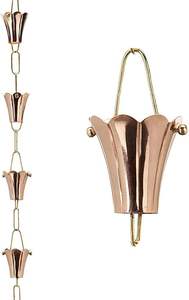 Chaîne de pluie conique noire en métal, alternative minimaliste à la gouttière suspendue, élément aquatique extérieur - Product Image 3