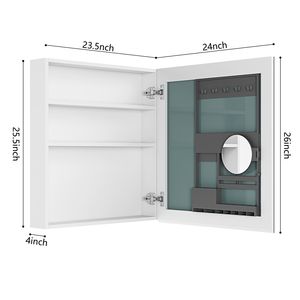 24 W X 26 H Surface Frameless Medicine Cabinet with Beveled Mirror <b>Edges</b> Right Opening Door Bathroom <b>Bath</b> Mirrors - Product Image 6