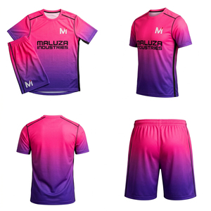 Conjunto de Uniforme de Fútbol Sublimado Personalizado, Transpirable, Tallas Grandes, Tejido de Malla de Secado Rápido, Camiseta y Pantalones Cortos de Fútbol, Personalizado para Equipos - Product Image 6