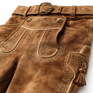 Pantalones de Cuero Bávaros Personalizados, Fabricante OEM, Suministro Directo al por Mayor para Minoristas, Etiquetas con Logotipo Personalizado, Serigrafía/Digital - Product Image 4
