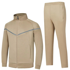 Jogging Running Casual Sport Training Polyester Athletic <b>Black</b> Set for <b>Mens</b> Two Piece Logo Custom Tracksuit - Product Image 5