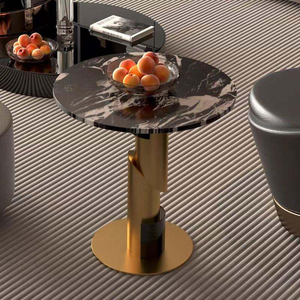 Mesa de Centro de Ónix Dorado, Serie de Mesas de Centro Metálicas, Decoración para el Hogar - Product Image 3