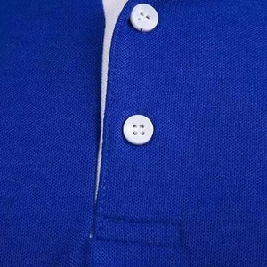 Polo de Manga Corta para Hombre, Color Azul Sólido, Algodón Piqué, Talla Grande, Corte Regular, Transpirable, Informal - Product Image 4