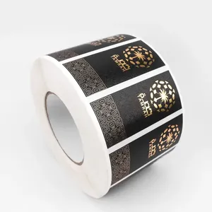 Etiquetas Adhesivas de Vinilo Impresas con UV, Resistentes al Agua, con Lámina Dorada Holográfica Personalizada para Empaques de Cosméticos - Product Image 3