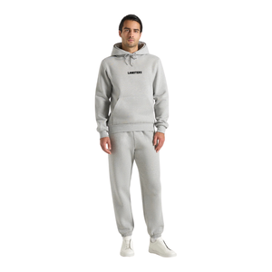 Sudadera con capucha para hombre, estilo urbano, de peso pesado, con cordón en la cintura, bolsillo canguro y puños en los tobillos, corte regular, dos piezas. - Product Image 1