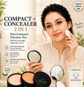 Herbal 2 in 1 <b>Powder</b> <b>Compact</b> Concealer Matte Waterproof Long Lasting Makeup for Uneven Skin Tone - Product Image 2