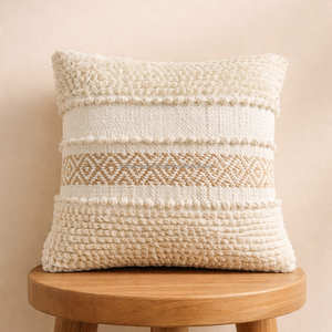 Cojín Decorativo con Rayas, Funda de Cojín Tejida Estilo Boho, Patrón Horizontal en Capas, Decoración Rústica para el Hogar - Product Image 3