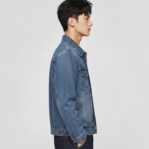 <b>Men</b> Lightweight <b>Denim</b> <b>Jacket</b> Soft Cotton <b>Denim</b> Fabric Breathable Construction Button Closure Comfortable Fit Everyday - Product Image 4
