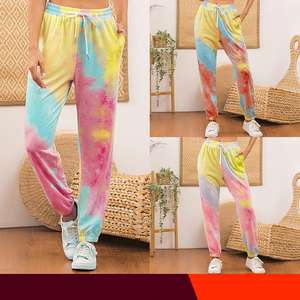 Pantalones de chándal holgados de cintura alta para mujer, estilo jogger, informales, con cintura elástica, para otoño e invierno - Product Image 2
