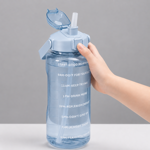 Botella de Agua Motivacional de 2000 ml con Marcadores de Tiempo, Botella de Hidratación a Prueba de Fugas para Niños y Adultos - Product Image 1