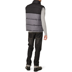 Chaleco Acolchado Reversible para Hombre, con Bloques de Color, Transpirable, Cuello Mao, Cortavientos, Informal, para Invierno, Negro, Gris, con Pedrería - Product Image 2