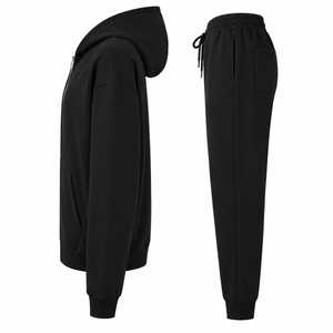 Custom Men's <b>Zip</b> Up <b>Hoodie</b> and Jogger Tracksuit Set Wholesale Men's <b>Full</b> <b>Zip</b> <b>Hoodie</b> Tracksuit with Jogger Pants - Product Image 3