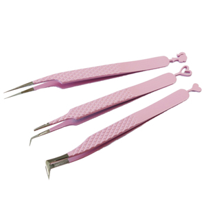 Ensemble de pinces à cils de qualité supérieure avec logo personnalisé, marque privée, en acier inoxydable, outil de beauté pour l'extension des cils - Product Image 1