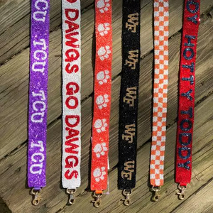 Low Price Embroidery Beaded <b>Bag</b> <b>Straps</b> Custom Team Purse Handle Crossbody Shoulder Belt <b>Replacement</b> Woven Fabric Handbag Parts - Product Image 1