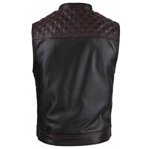 Gilet en cuir pour hommes Style motard Équipement de protection de haute qualité Durable Design classique Équipement de protection de haute qualité Design classique - Product Image 2