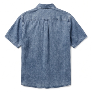 เสื้อเชิ้ตผ้าลินินซักสำเร็จรูปสำหรับผู้ชาย แขนสั้น ระบายอากาศดี สไตล์ลำลอง รับผลิตแบบ OEM ODM ขายส่งจากโรงงาน รับสั่งทำพิเศษ - Product Image 4