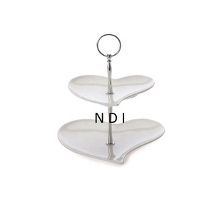 Christmas Wedding Party Celebration Handcrafted Decorative Metal <b>Cake</b> <b>Stand</b> Nickle Plated Rounded <b>3</b> <b>Tier</b> Folding <b>Cake</b> <b>Stand</b> - Product Image 2