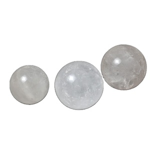 Boule de Quartz de cristal indien, fournitures de bijou en pierre précieuse - Product Image 1