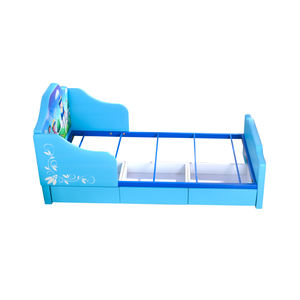 Lit pour tout-petit en bois massif, cadre rembourré en velours, taille double, 2+ ans, moderne, écologique, durable, chambre à coucher, école, hôpital, salon - Product Image 4