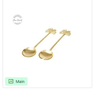 Elegante Juego de Cucharas de Hoja de Oro, Cucharas de Postre de Metal Premium, Cucharas Decorativas para Servir, Vajilla de Lujo Duradera, Listo para Regalo - Product Image 3