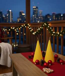 Velas Aromáticas de Parafina en Cono Acanalado Hechas a Mano para Navidad, Diwali, Ramadán, Año Nuevo, Día del Padre, Decoración Festiva para el Hogar - Product Image 3