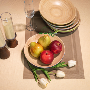 Assiette en bambou-Collection Elegance Plats et assiettes européens en bambou fabriqués à la main Design écologique de style vietnamien pour les fêtes - Product Image 6