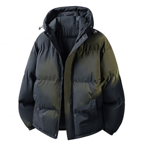 Men's <b>Winter</b> Hooded Puffer <b>Jacket</b> Casual <b>Waterproof</b> Breathable Eco-Friendly Polyester Fiber Filling Zipper Closure Windproof - Product Image 5