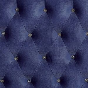 Elegante Testiera per Letto Queen Size Blu con Schienale a Ala e Rivestimento in Tessuto Simil-Velluto Trapuntato, Arredamento per Camera da Letto - Product Image 5
