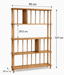 <b>Modern</b> Wooden Cubby <b>Shelf</b> 4-Tier Freestanding Bookcase Minimalist Design Living Room Home Furniture - Product Image 6