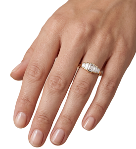 Unique Emerald Lab Created Diamond Moissanite Engagement Ring 10K 14K Solid Gold Cluster Ring Bridal Promise Anniversary Gift - Product Image 6