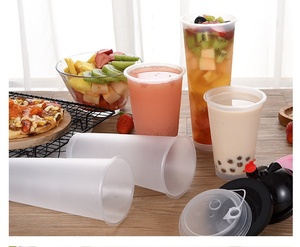 Gobelet en plastique PP rigide personnalisé avec logo YAMAT, gobelet à smoothie jetable givré, gobelet à thé au lait à bulles en forme <span class=keywords><strong>de</strong></span> U - Product Image 5