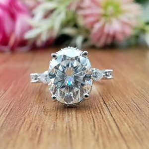 Bague de fiançailles D'VINS JEWELS style classique ASSCHER VVS Moissanite Diamant en argent sterling 925 Diamant cultivé en laboratoire - Product Image 2
