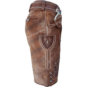 Nouveau design élégant, Lederhosen bavarois pour hommes, en cuir suédé véritable, respirant, short, tenue allemande, vêtements Trachten. - Product Image 5