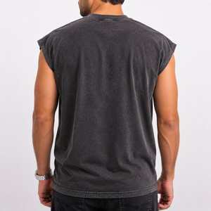 Camiseta sin Mangas Premium Personalizada para Hombre, 230 g/m², 100% Algodón, Resistente al Encogimiento, Transpirable, para Gimnasio, Venta al Por Mayor - Product Image 3