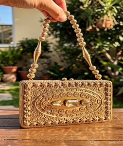 Best Ethnic Handcrafted Metal Gold-Plated Wedding Clutch Bag Customized Shape Vintage Fashion Style Golden Beads Multi by f s I - Product Image 4