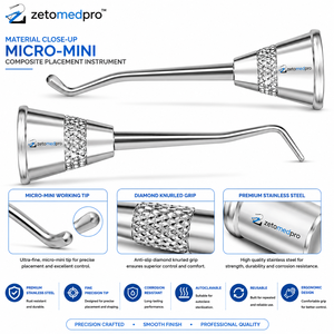 Instrument de placement de composite micro-mini dentaire de qualité supérieure en acier inoxydable, instrument de restauration OEM Zetomed Pro - Product Image 2