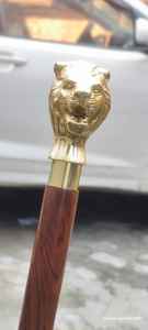 Bastón con Cabeza de León, Mango de Latón, Estilo Victoriano Antiguo, Hecho a Mano, Ligero, Coleccionable, Regalo para Hombres y Mujeres, Uso en Exteriores - Product Image 4