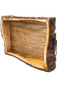 Natural Live Edge Wooden Serving Tray Rustic Tree Bark Wood <b>Platter</b> for Dining Table Decor and Serving Wholesale - Product Image 5