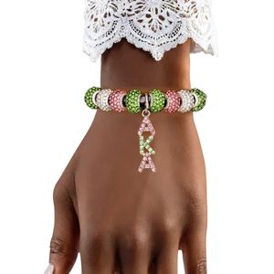 Pulsera de Cable con Dijes Griegos Rosa y Verde para Mujer, Joyería de Moda con Cuentas, Elegante Accesorio para la Muñeca, Regalo para Fiestas, Pulsera de Moda - Product Image 5