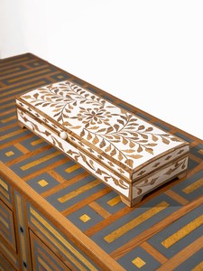 Caja de Almacenamiento de Joyas con Incrustaciones de Hueso Ecológica, Producto de Madera Hecho a Mano en India, Diseño Personalizado con Logotipo, Incrustaciones de Hueso - Product Image 2